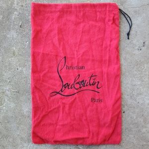 Christian Louboutin Paris Red Dust Bag Shoes Duster 14"x9" Drawstring Storage